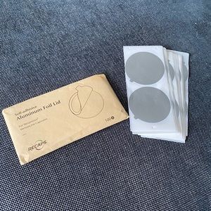 Aluminum Foil Lids for Nespresso VertuoLine with holder by RECAPS 162 Lids